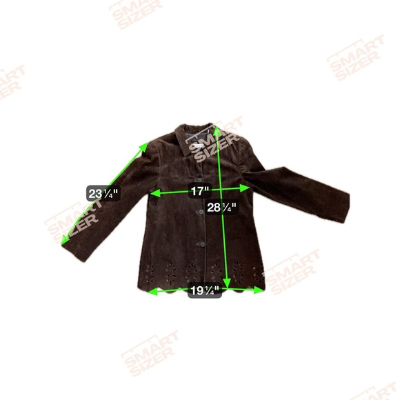 Lord & Taylor Brown Suede Leather Jacket Cutout Hem Button Front Size M Vintage! - Picture 6 of 6